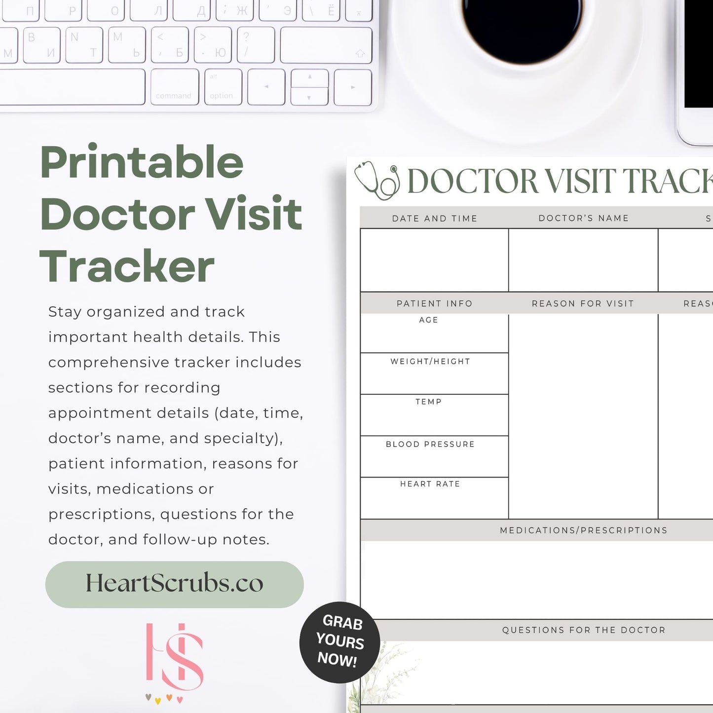 Keep your health journey organized with this Printable Doctor Visit Tracker, the ultimate tool for managing all your medical appointments and tracking essential health details. Perfect for anyone who values organization and wants to streamline their healthcare visits, this tracker offers a comprehensive and stylish solution.