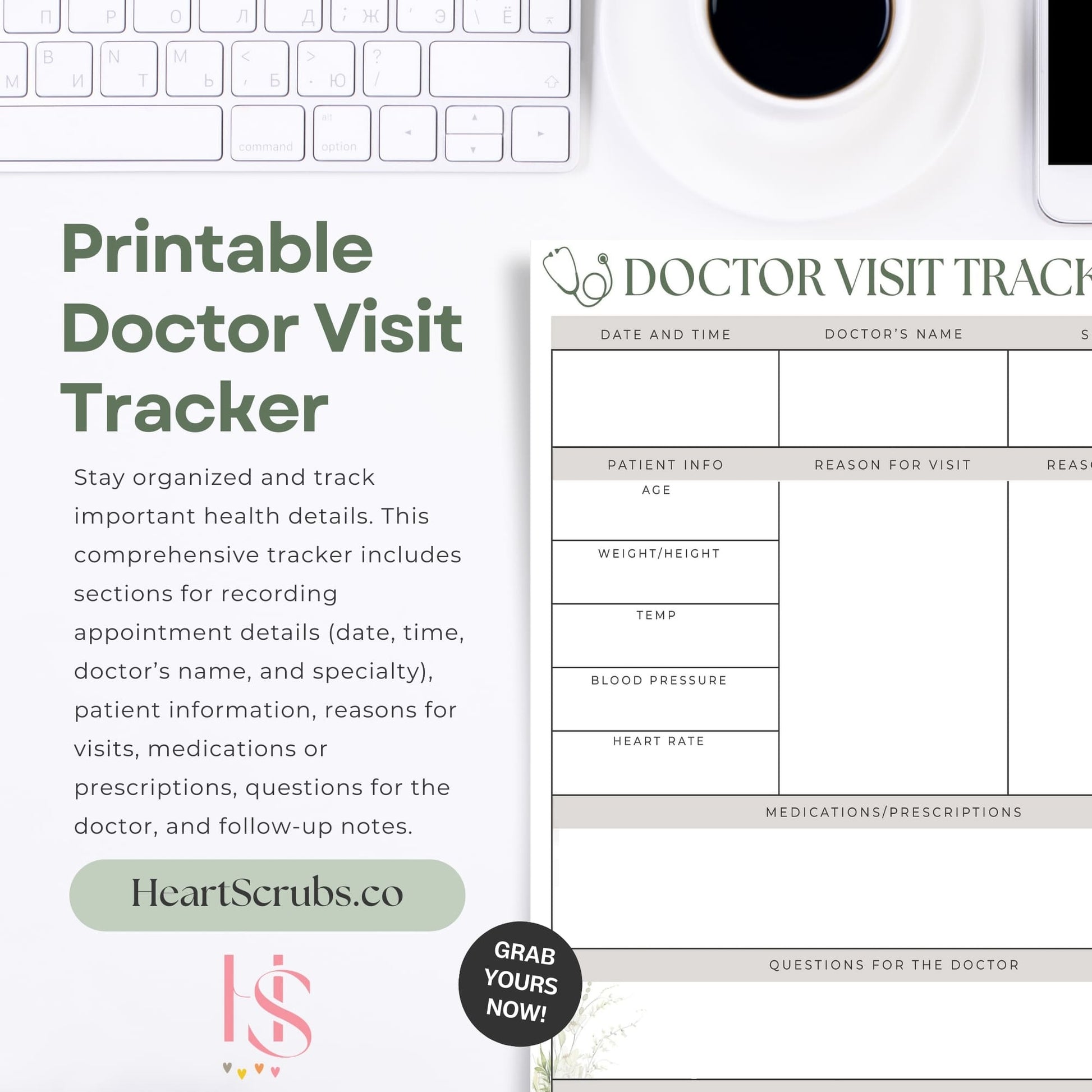 Keep your health journey organized with this Printable Doctor Visit Tracker, the ultimate tool for managing all your medical appointments and tracking essential health details. Perfect for anyone who values organization and wants to streamline their healthcare visits, this tracker offers a comprehensive and stylish solution.