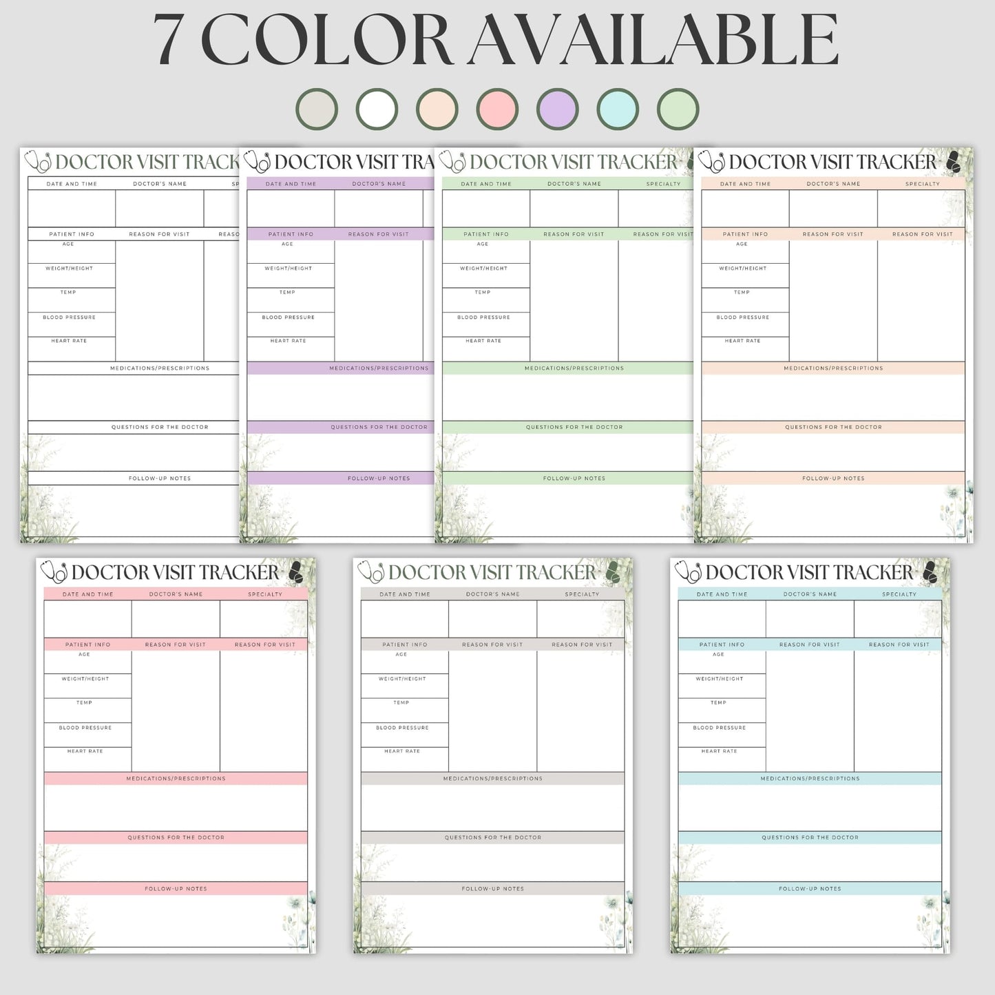 Keep your health journey organized with this Printable Doctor Visit Tracker, the ultimate tool for managing all your medical appointments and tracking essential health details. Perfect for anyone who values organization and wants to streamline their healthcare visits, this tracker offers a comprehensive and stylish solution.