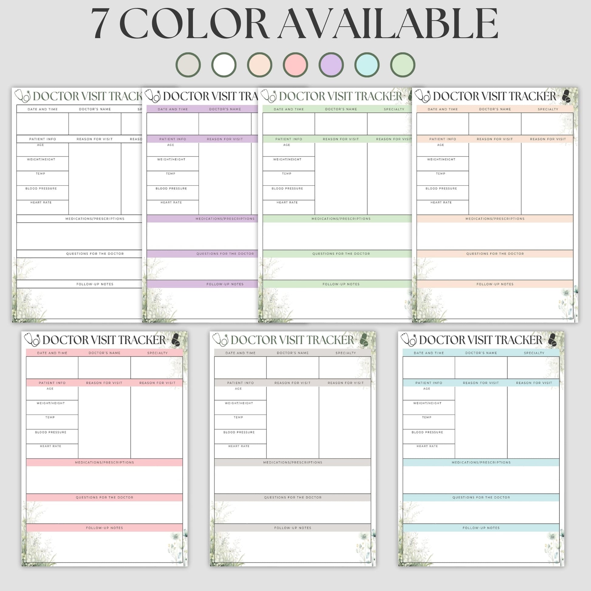 Keep your health journey organized with this Printable Doctor Visit Tracker, the ultimate tool for managing all your medical appointments and tracking essential health details. Perfect for anyone who values organization and wants to streamline their healthcare visits, this tracker offers a comprehensive and stylish solution.