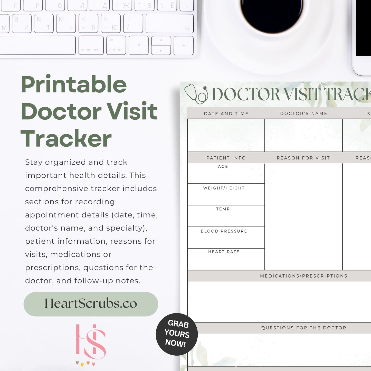 Stay organized and stress-free with this Printable Doctor Visit Tracker, designed to help you manage appointments, medications, and follow-ups with ease. Whether for personal health management or caregiving, this tracker is the perfect tool to streamline your healthcare routine.