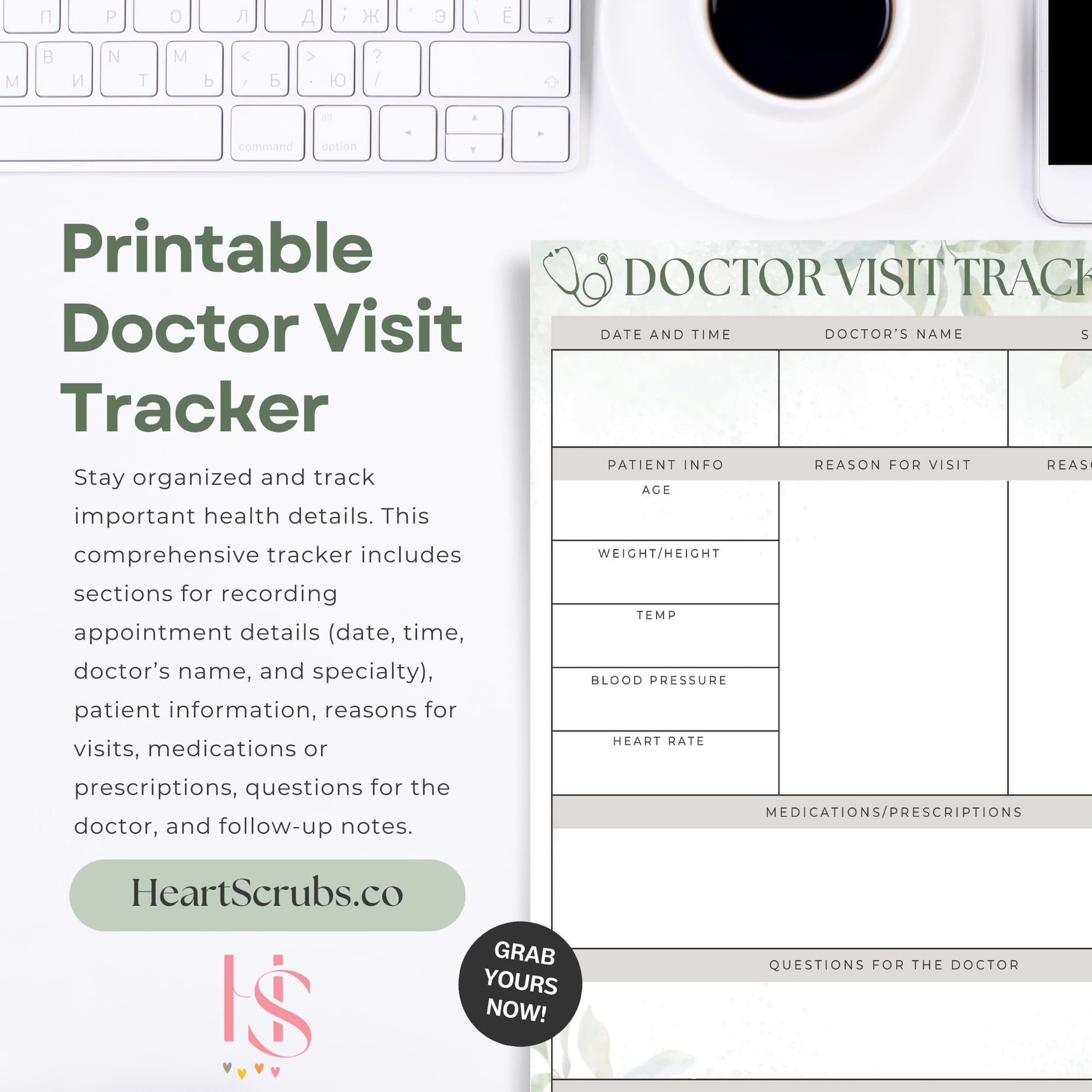 Stay organized and stress-free with this Printable Doctor Visit Tracker, designed to help you manage appointments, medications, and follow-ups with ease. Whether for personal health management or caregiving, this tracker is the perfect tool to streamline your healthcare routine.
