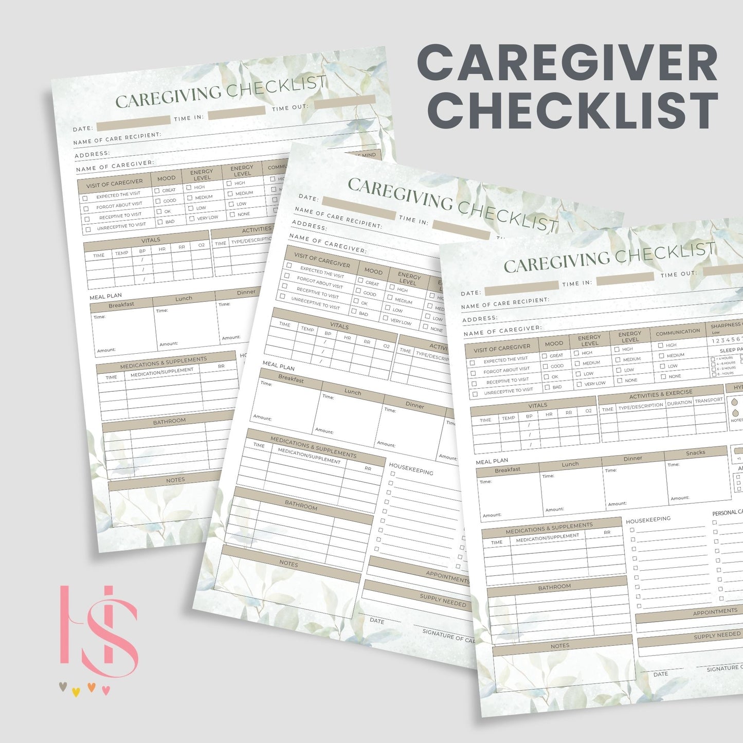 Effortlessly manage caregiving responsibilities with this Printable Caregiver Checklist, designed to streamline your daily caregiving routine. Whether you’re tracking medications, monitoring energy levels, or keeping tabs on vital signs, this caregiver planner is the ultimate tool for staying organized and providing exceptional care.