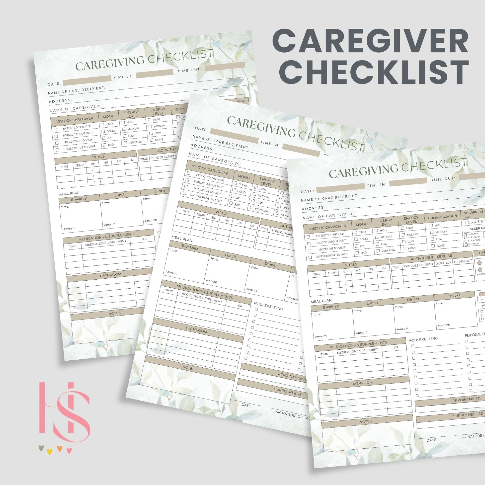Effortlessly manage caregiving responsibilities with this Printable Caregiver Checklist, designed to streamline your daily caregiving routine. Whether you’re tracking medications, monitoring energy levels, or keeping tabs on vital signs, this caregiver planner is the ultimate tool for staying organized and providing exceptional care.