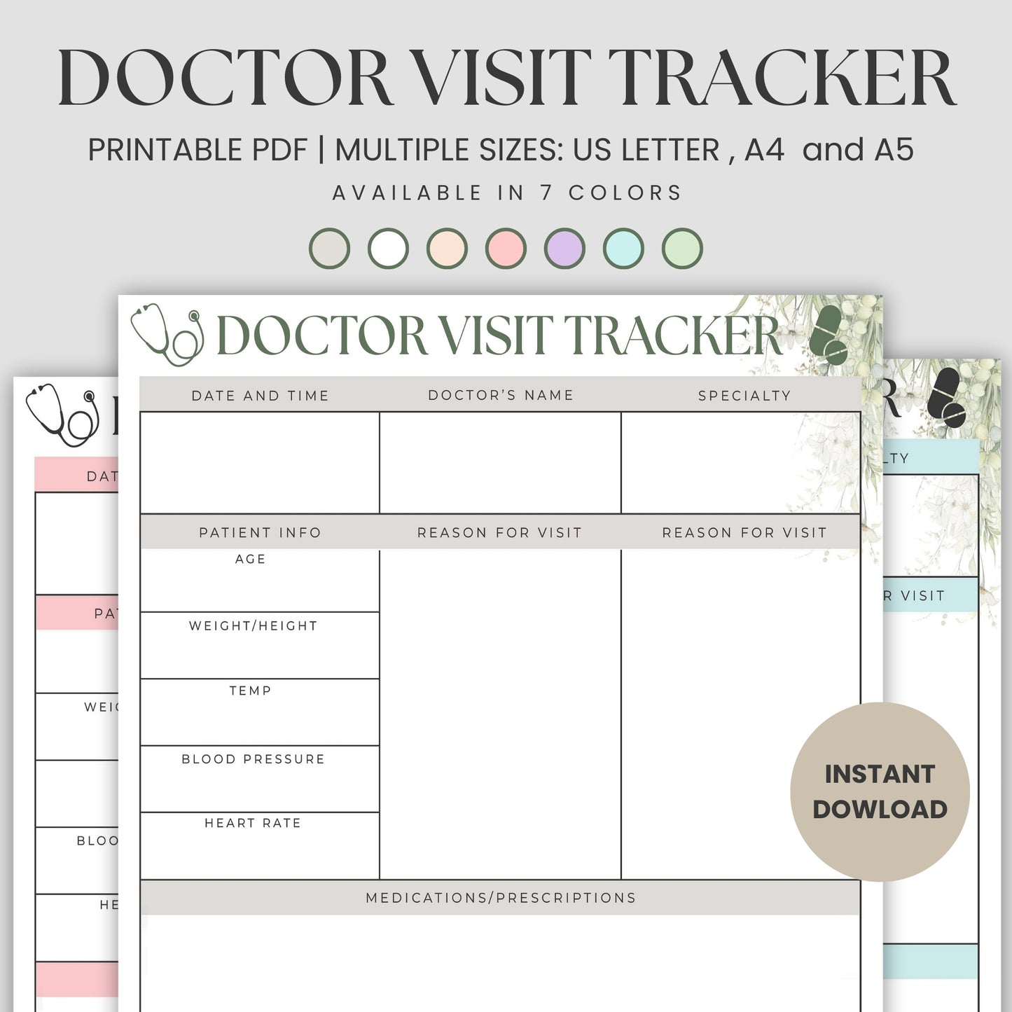 Keep your health journey organized with this Printable Doctor Visit Tracker, the ultimate tool for managing all your medical appointments and tracking essential health details. Perfect for anyone who values organization and wants to streamline their healthcare visits, this tracker offers a comprehensive and stylish solution.