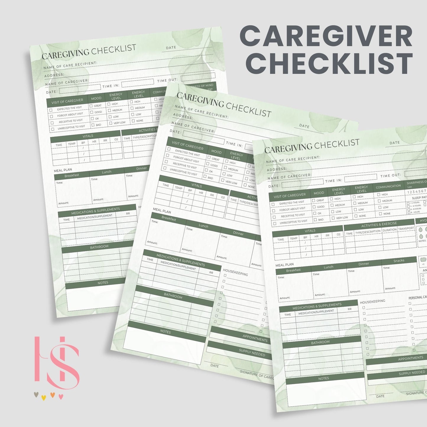 Simplify caregiving with this Printable Caregiver Checklist, thoughtfully designed to help you stay organized and on top of every detail. Whether you're a professional caregiver, a family member caring for a loved one, or a nanny managing a busy schedule, this caregiver checklist planner is your ultimate companion. Track key aspects like medications, daily activities, mood, vitals, and appointments with ease.